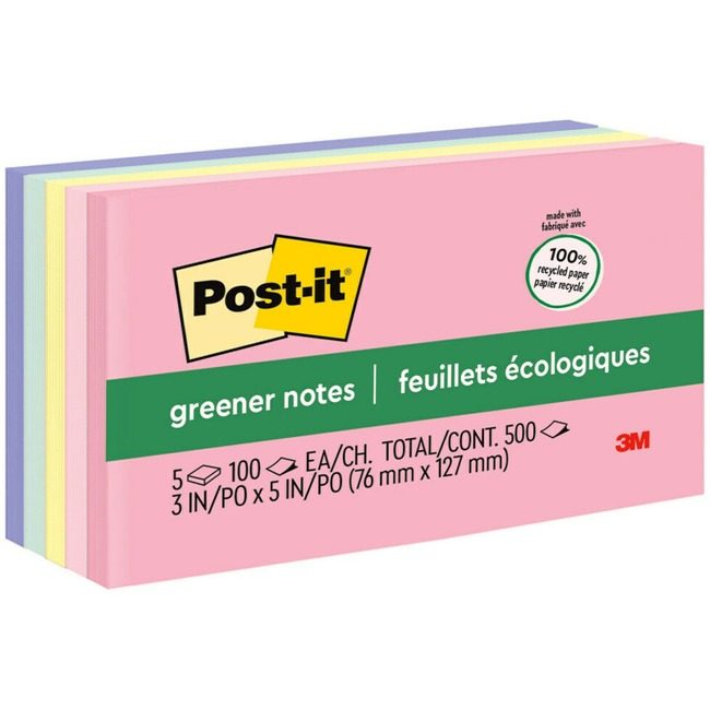 3M Company Note Post-It Rcycl 3X5 5 Pack MMM655-RP-A