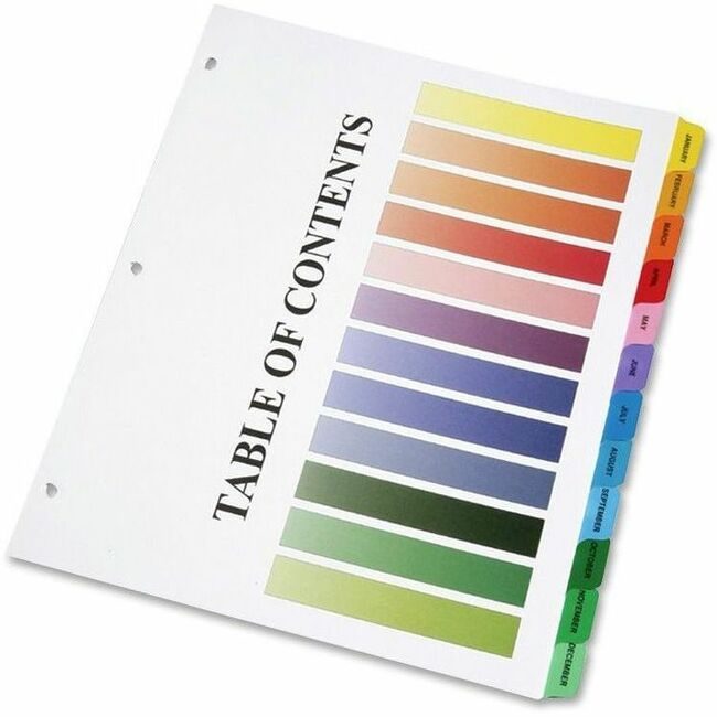 Varies / verify SKU SKU-LEVEL VERIFICATION REQUIRED Index Tabbed Mltclr Jan-Dec NSN3683490