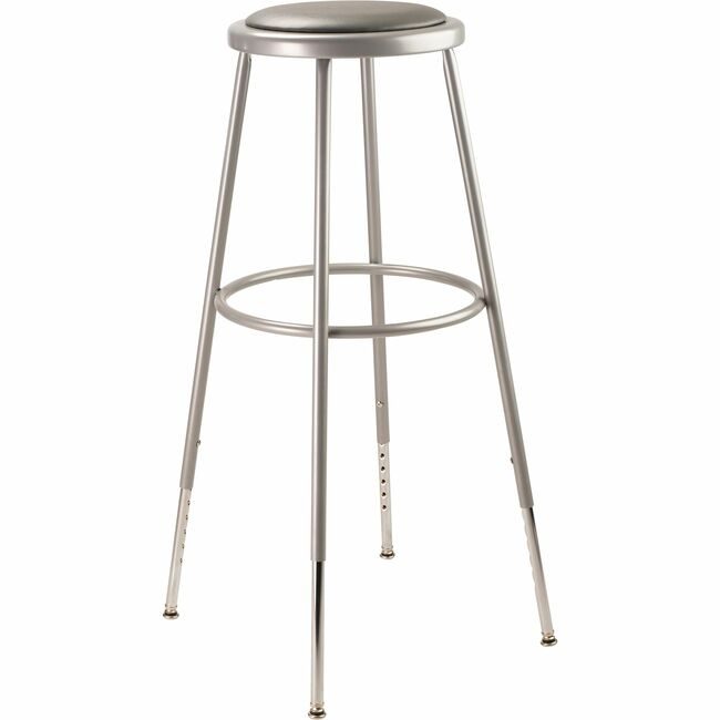 National Public Seating Stool 31-39IN Vin Gray NPS6430H