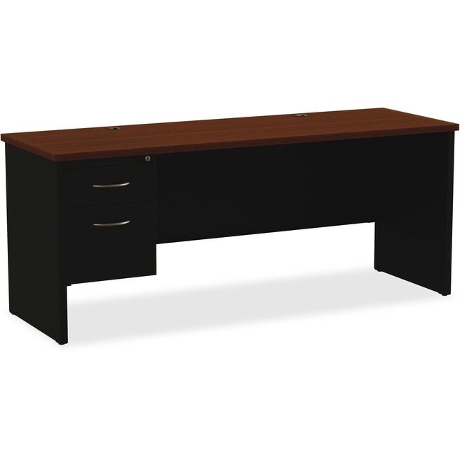 Lorell Desk 24"X72" LH PED Bk/Wl LLR79163