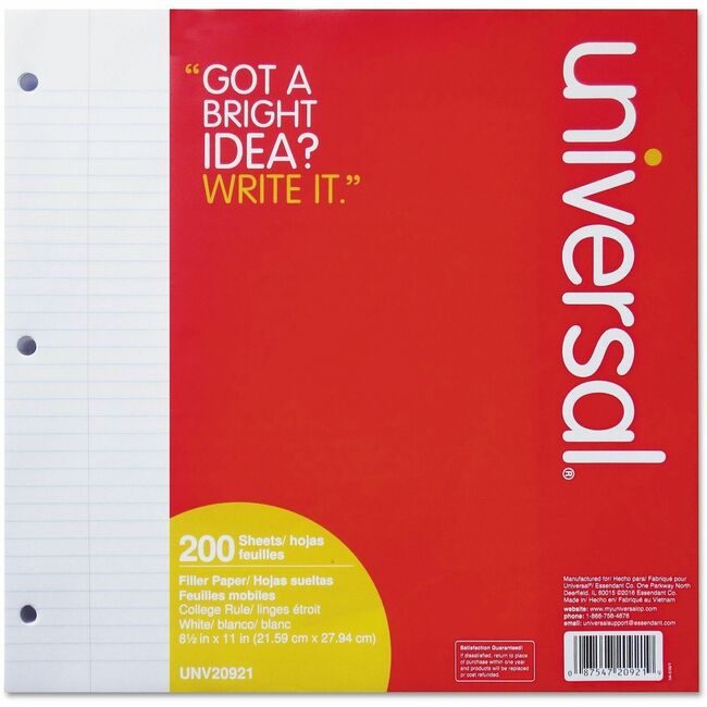 Universal Office Products Sheet Filler 11X8.5 200SH UNV20921
