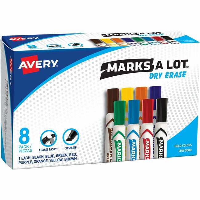 Avery Products Corporation Marker Dryerase Chisel 8 Pack AVE24-411