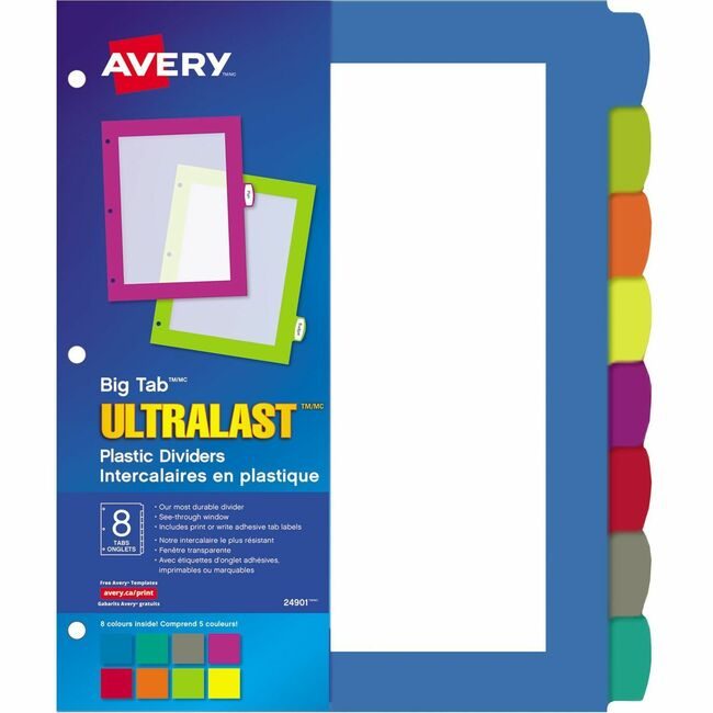 Avery Products Corporation Dividers Ultralst Plastic 8TB AVE24901