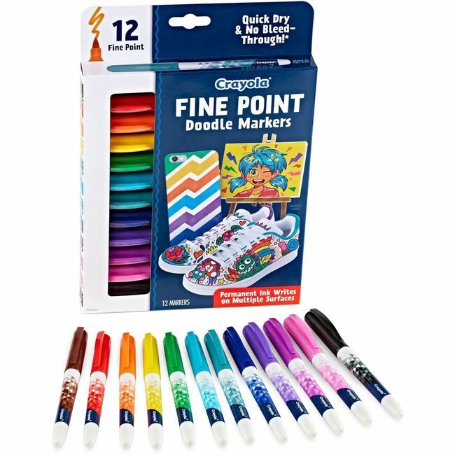 Crayola LLC Mkr 12CTFINEPTDOODLE CYO588312