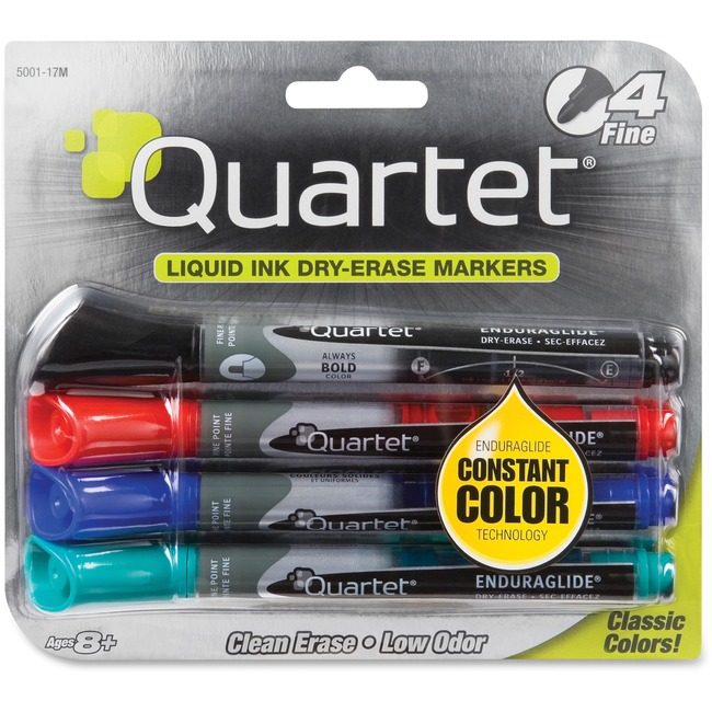 ACCO Brands Quartet Marker Enduraglide Fine 4 Pack QRT5001-10M