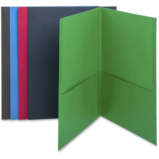 Business Source Folder 2-POCKET Letter Assorted BSN78502