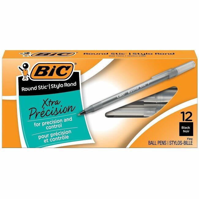 BIC Corporation Pen Roundstic Bp Fine Black Dz BICGSF11-BK