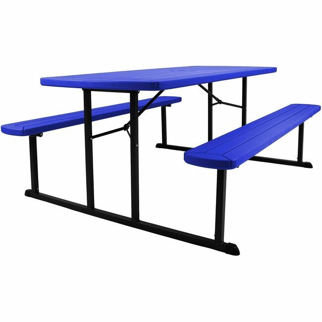 National Public Seating Table Picnic Fold Blue NPSBMPT3072BK04