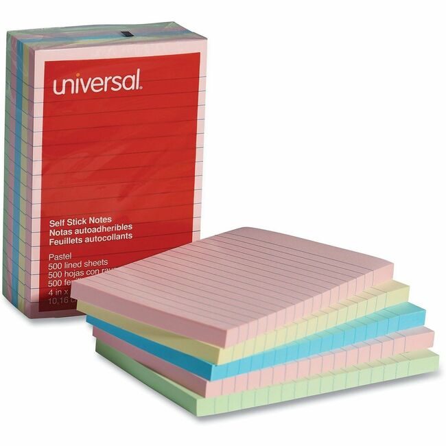 Universal Office Products Pad S-ST4X6 5 Pack Lnd Assorted UNV35616