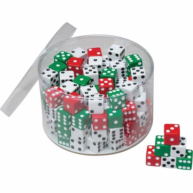 Pacon Corporation Dice Drum 5/8" Assorted 144 Count PAC707