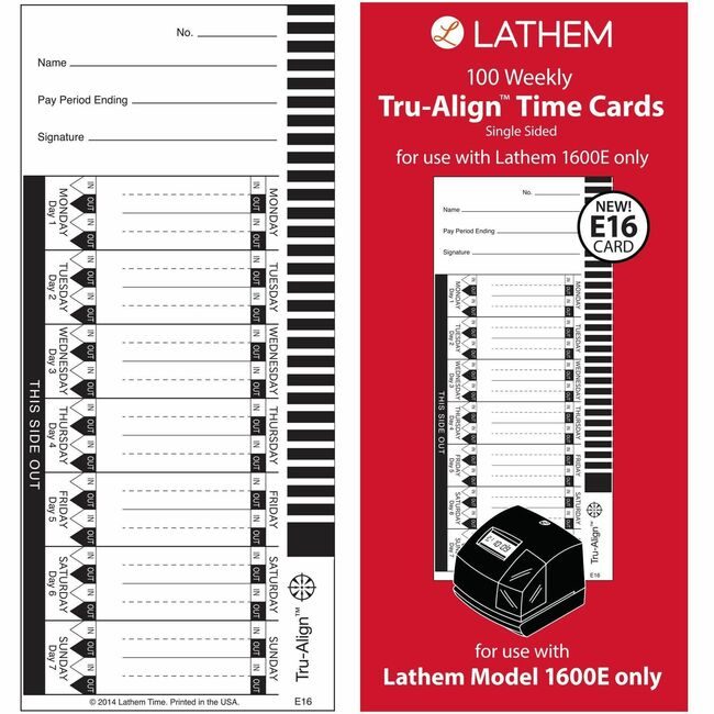 Lathem Time Timecards TRUALIGN1600E 100 LTHE16-100