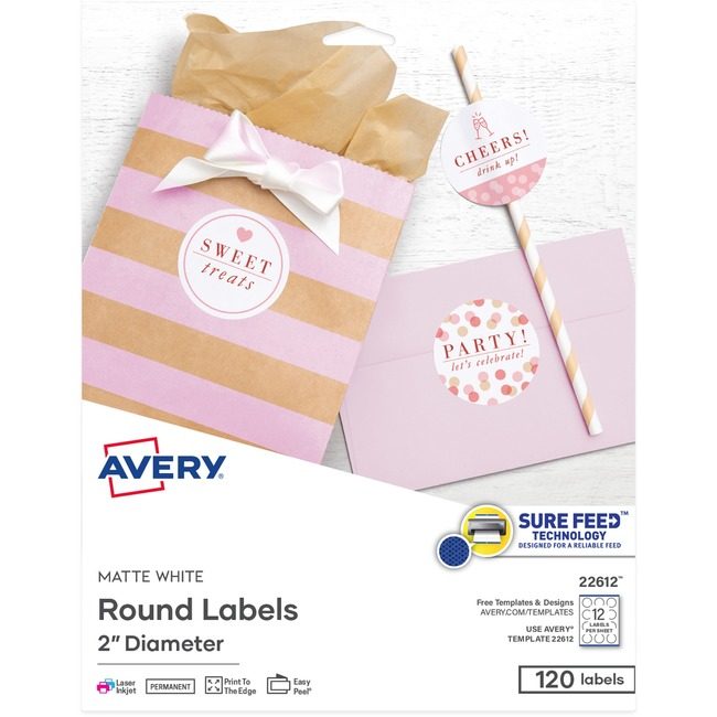 Avery Products Corporation Labels Round 2IN AVE22612