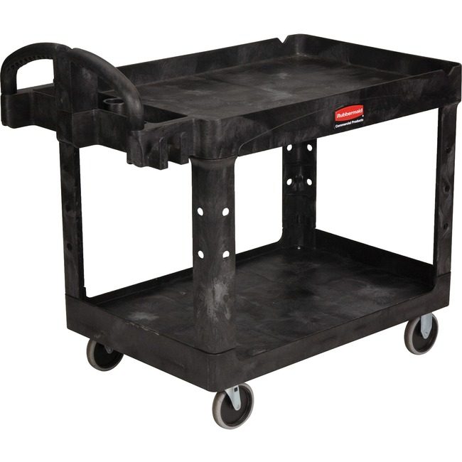 Rubbermaid Commercial Products Cart Utility 2-SHLF Heavy-Duty RCP452088BK