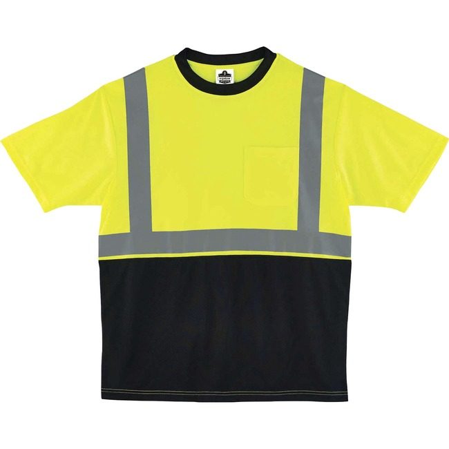 Ergodyne T-Shirt Black Front 2X Lime EGO22506