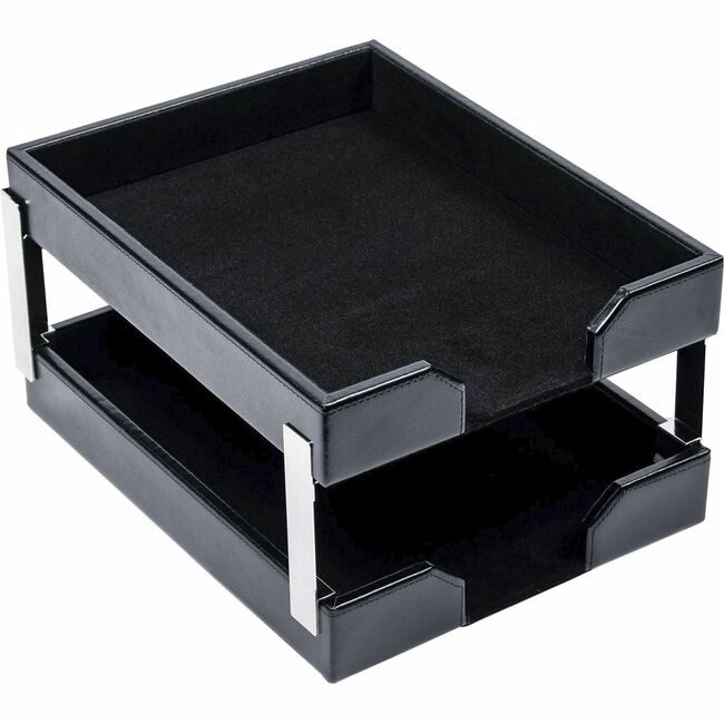 Dacasso Trays Letter Double Bnd Lthr Black DACA1422