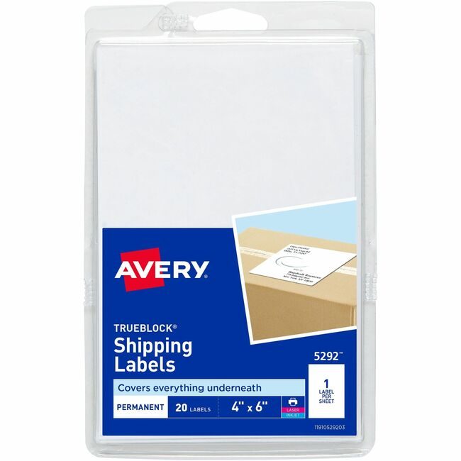 Avery Products Corporation Label Lsr/Inkjt Ship 4X6 20 AVE5292