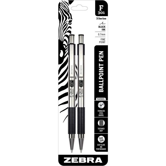 Zebra Pen Corporation Ballpt Rt F301 Black 2 Pack ZEB27112