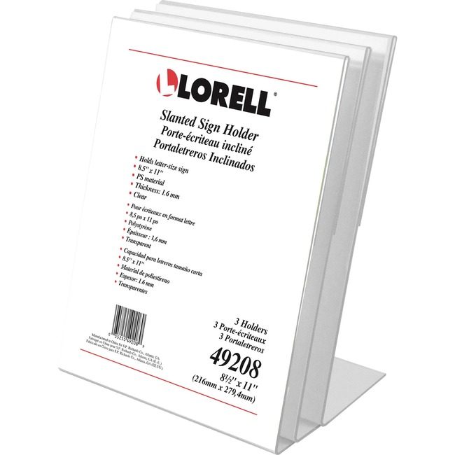 Lorell Holder Sign Slanted Clear LLR49208