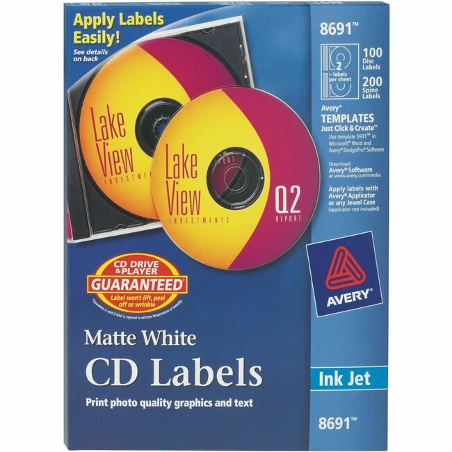 Avery Products Corporation Label Cd Inkjt Matte We 100 AVE8691