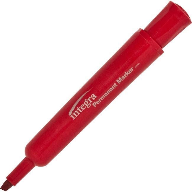 Integra Marker Permanent Chisel Red ITA33328