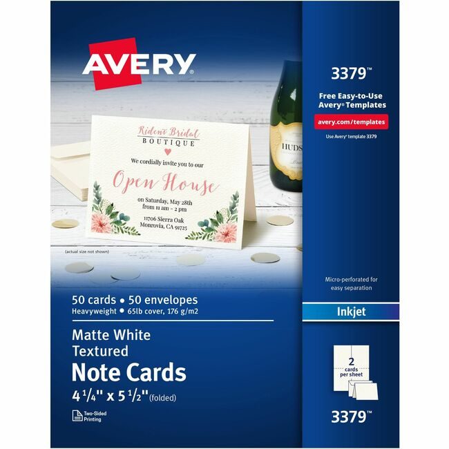 Avery Products Corporation Notecard Ij Txtd We 2UP AVE03379