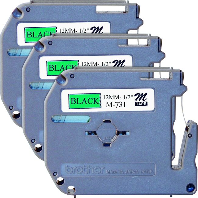 Brother International Tape Mtl 1/2" Bk/Gn BRTM731BD