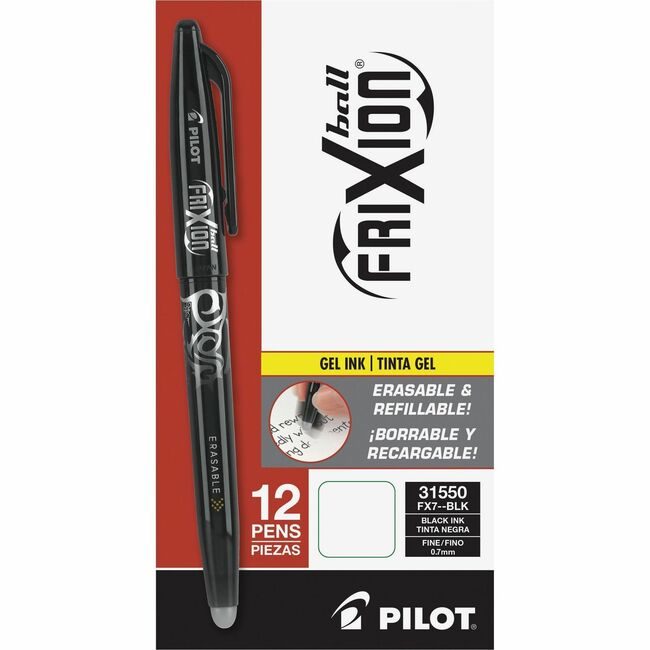 Pilot Corporation of America Pen Gel Frixion Erase .7 Black PIL31550