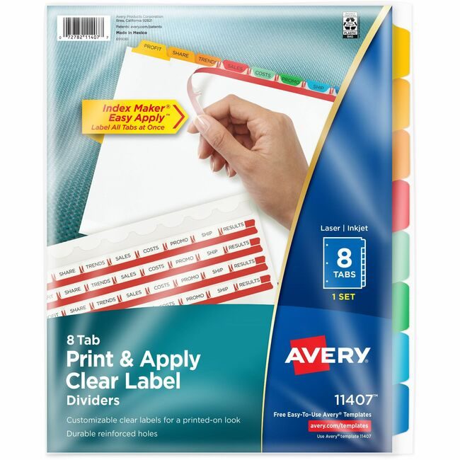 Avery Products Corporation Index Divider 8TAB Mi AVE11407