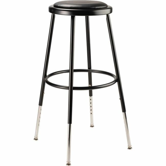 National Public Seating Stool 25-33IN Vin Black NPS6424H10