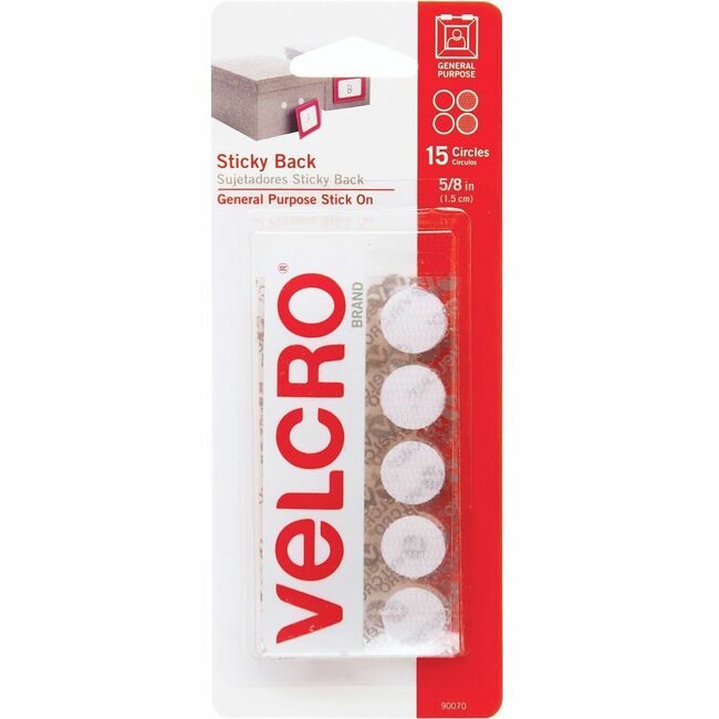 VELCRO Brand Velcro Companies Brand Coin Stickbk Hk&Lp We 15 Count VEK90070