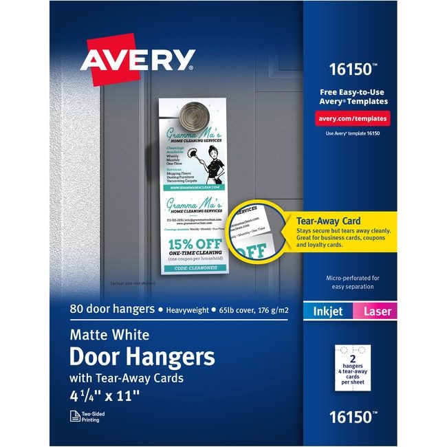Avery Products Corporation Hangers Door Tear-Away Card AVE16150