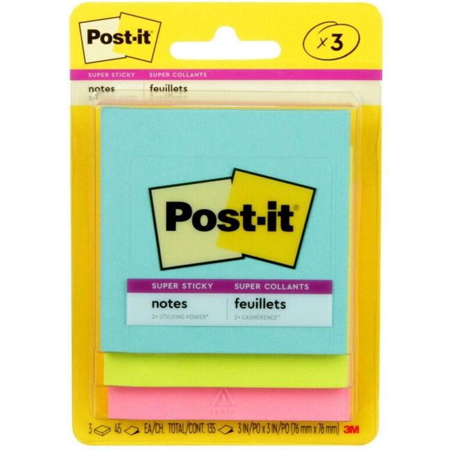 3M Company Notes Sprstcky 3X3 Assorted MMM3321-SSAN