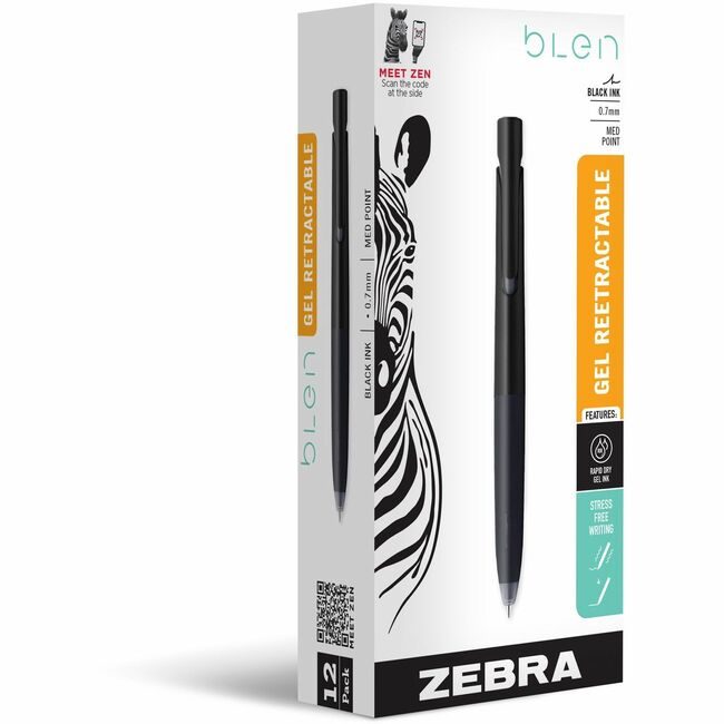 Zebra Pen Corporation Rt Gel .7M Black Dz ZEB41410