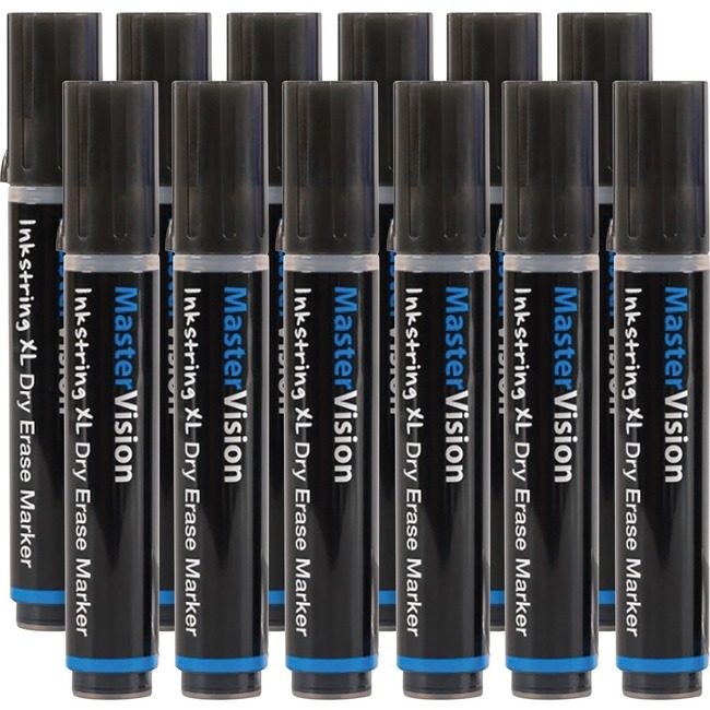 Bi-silque / MasterVision Markers Inkstring 12 Pack Black BVCPE4301