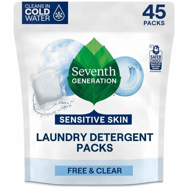 Seventh Generation Detergent Laundry 45 PACKS SEV22977CT