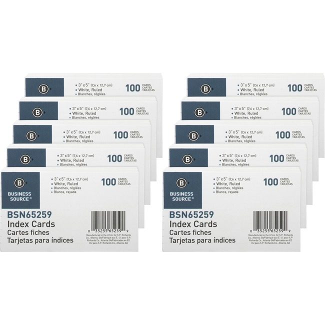 Business Source Card Index Ruled 3X5 We BSN65259BX