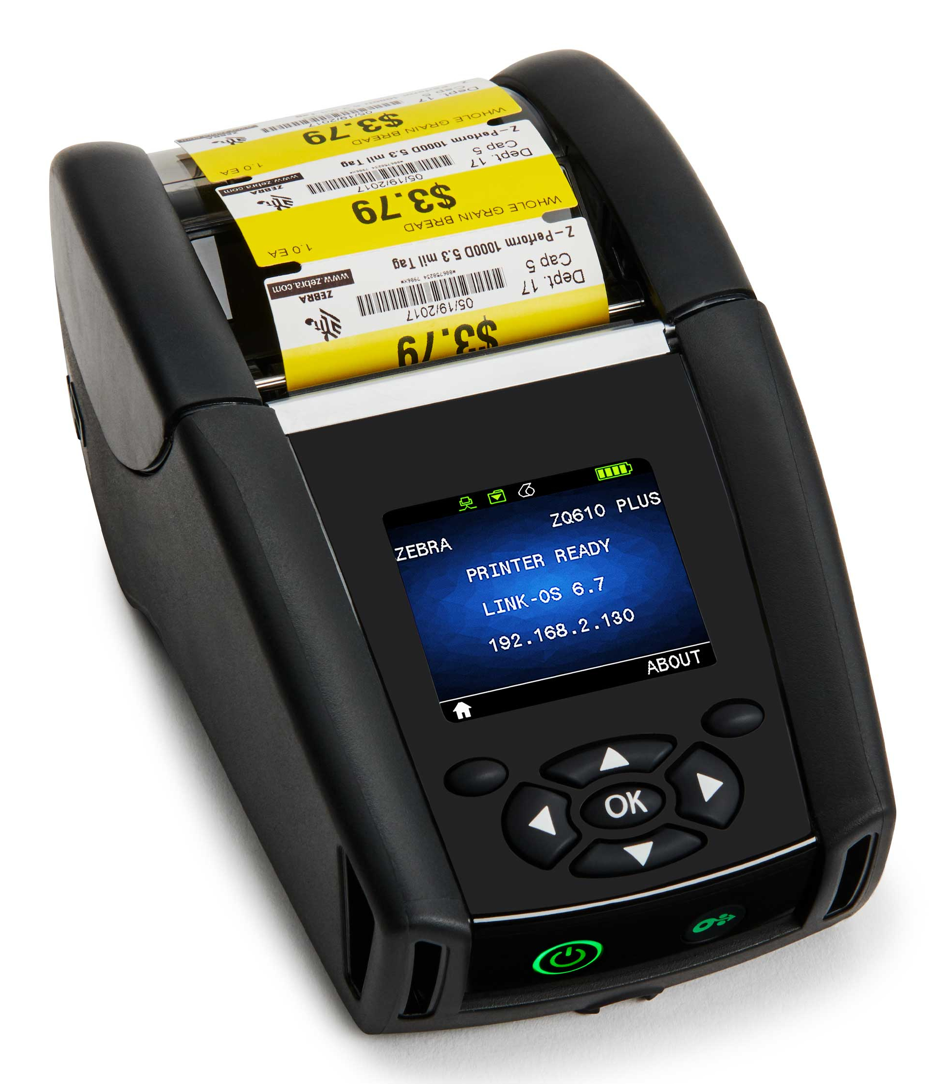 Zebra ZQ610 Plus label printer Direct thermal 203 x DPI 115 mm/sec Wired & Wireless Wi-Fi Bluetooth ZQ61-AUF2004-00