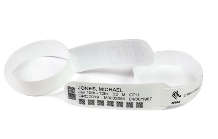 Zebra ZIPRD3015155 wristband White Hospital