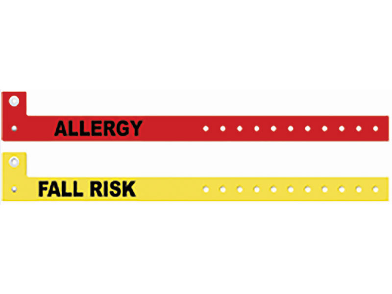 Zebra Slim Alert Wristbands Yellow PS-FALLRISK-YEL