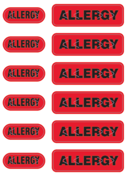 Zebra Spot Alert Labels Black, Red LB-ALERT-ALLERGY