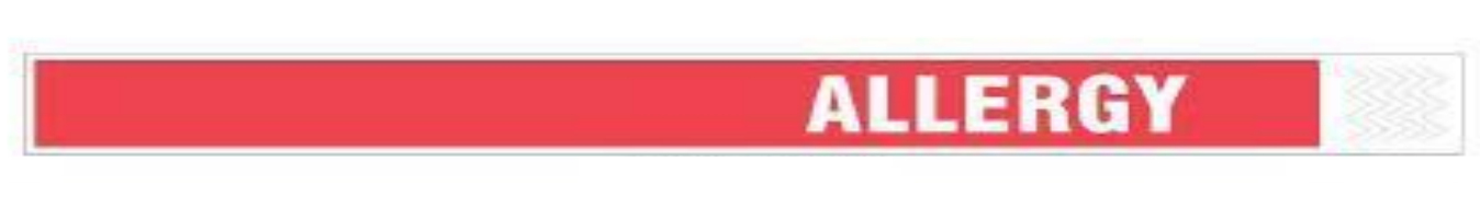 Zebra TY-ALLERGY wristband Red, White Hospital