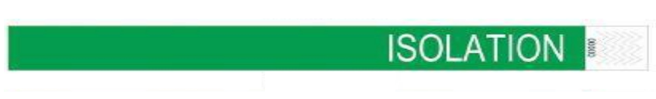 Zebra TY-ISOLATION wristband Green, White Hospital