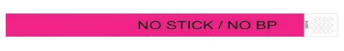 Zebra TY-NOSTICKNOBP wristband Pink, Black Hospital