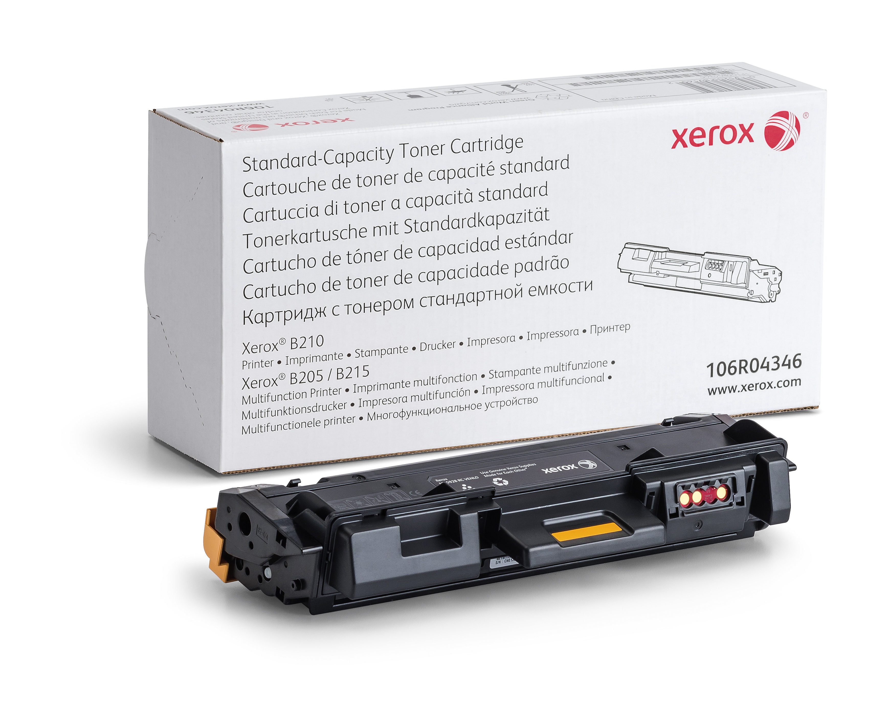 Xerox Genuine ® B205 Multifunction Printer/B210 Printer/B215 Printer Black Standard capacity Toner 106R04346