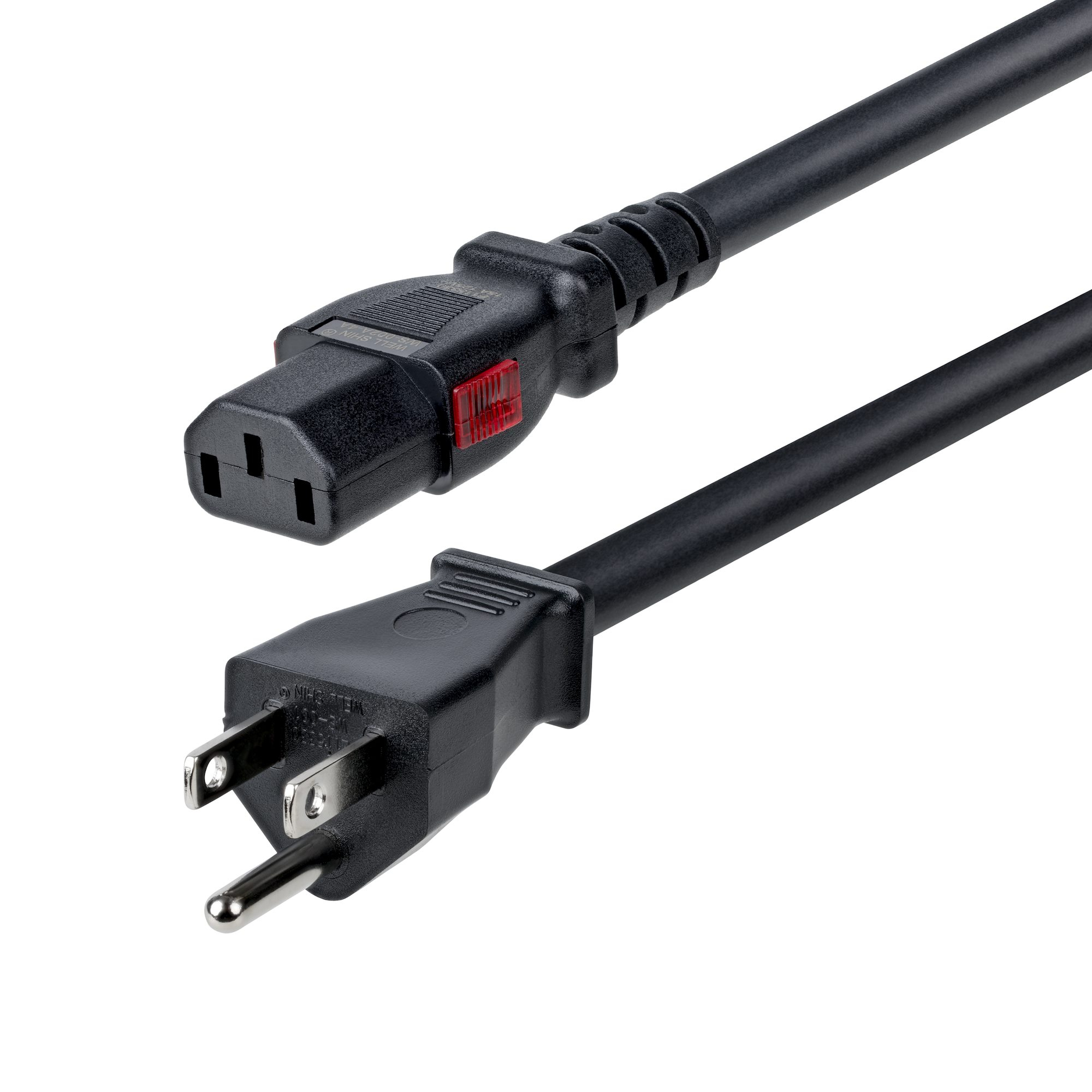 StarTech.com 10ft (3m) Heavy Duty Power Cord, NEMA 5-15P to Locking C13 AC Cable, 125V 15A, 14AWG, 10FT-LC15A-POWERCORD