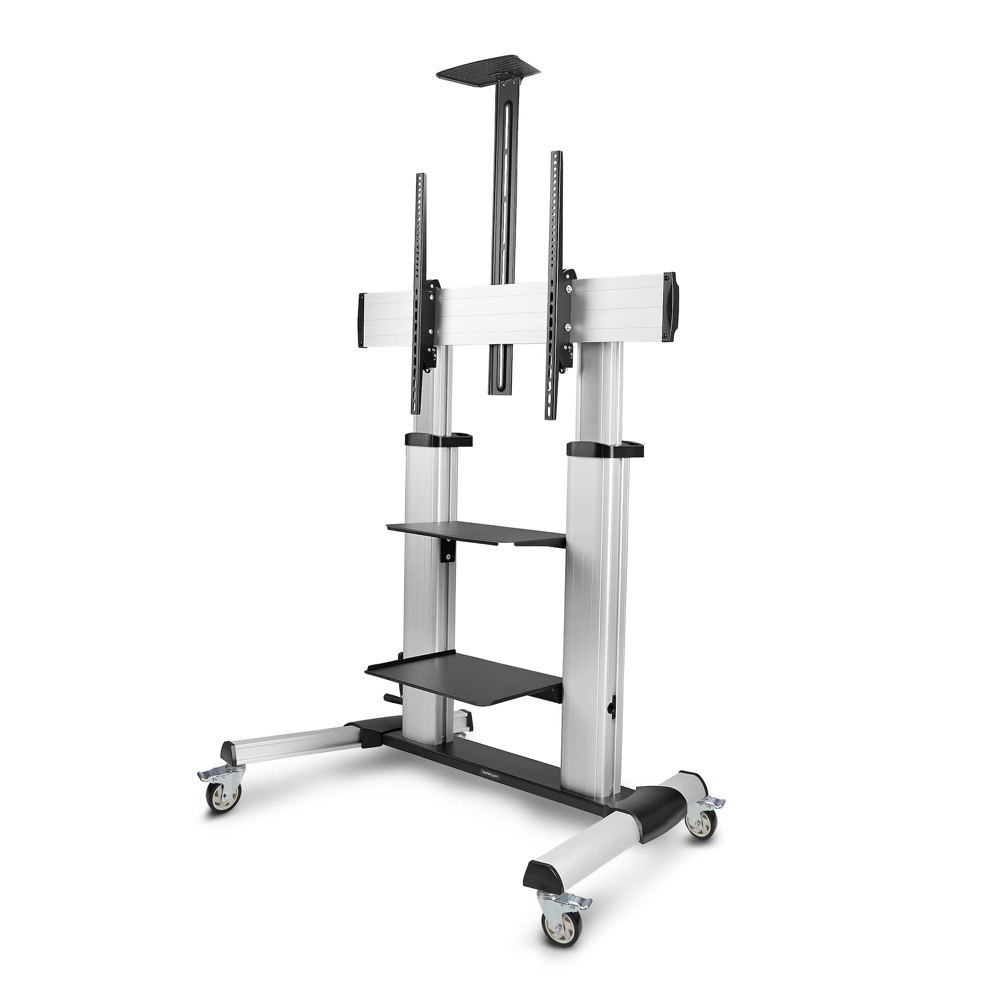 StarTech.com Rolling TV Cart/Stand On Wheels For 60-100inch Flat Screens Up To 220lb (100kg), 1110C-MOBILE-TV-CART