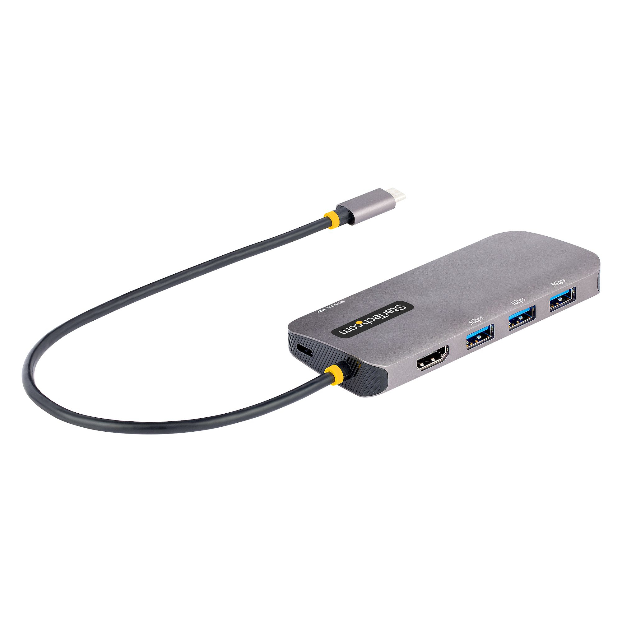 StarTech.com USB C Multiport Adapter, 4K 60Hz HDMI Video, 3 Port 5Gbps Hub, 100W Power Delivery 127B-USBC-MULTIPORT