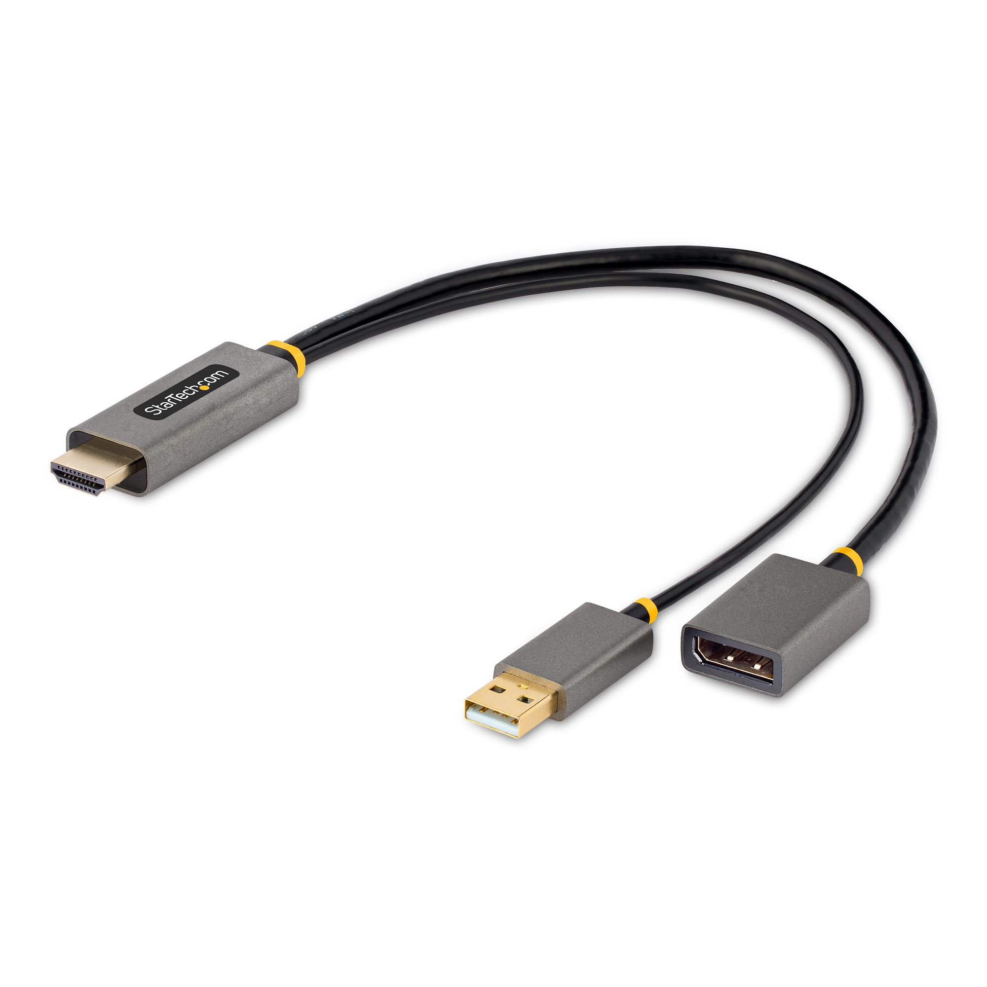 StarTech.com 1ft (30cm) HDMI to DisplayPort Adapter Cable, Active 4K 60Hz 2.0 DP 1.2 Converter, 128-HDMI-DISPLAYPORT