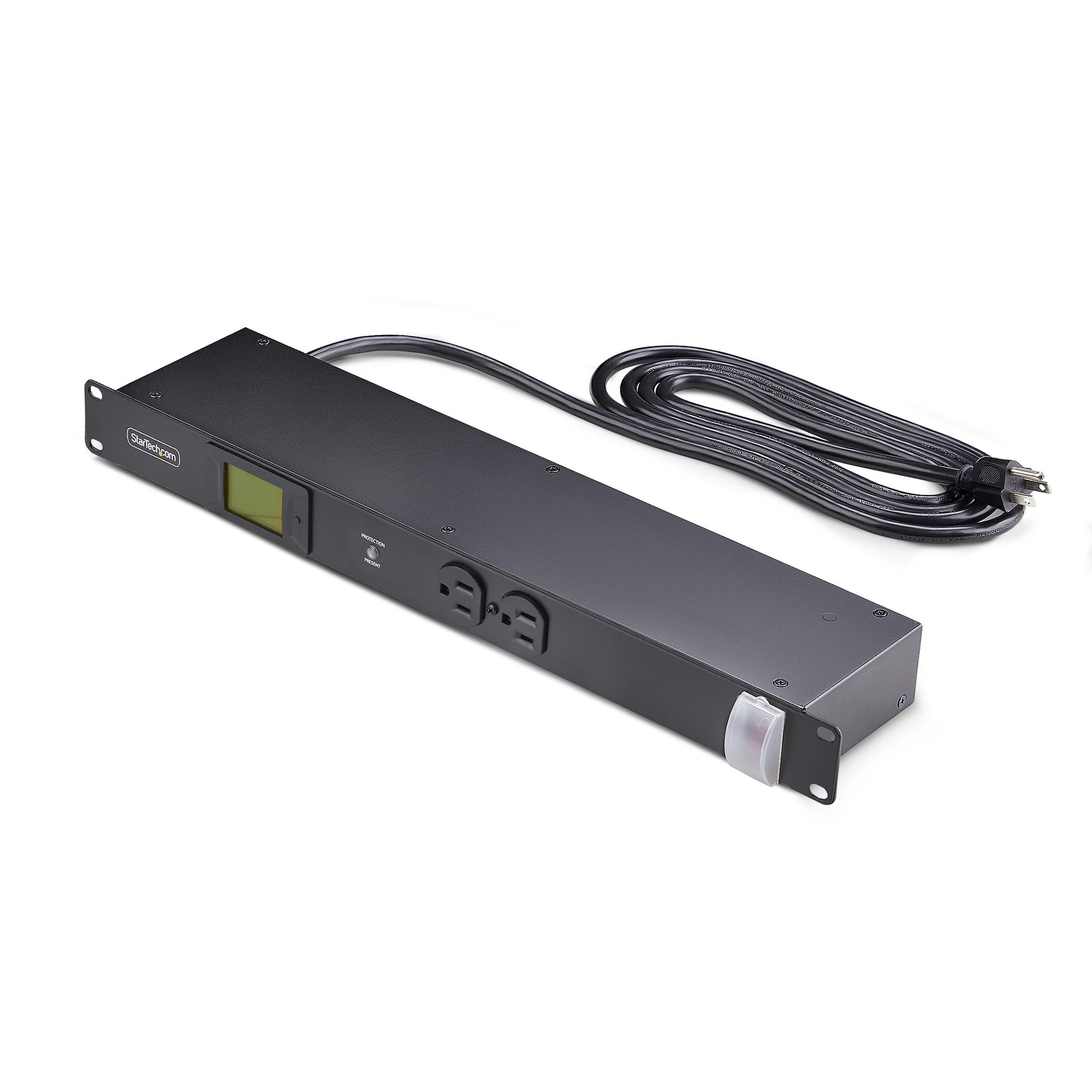 StarTech.com 12-Outlet Horizontal Rack Mount Metered PDU, 1U Server Power Strip w/Surge Protector, 12NM8-RACK-MOUNT-PDU
