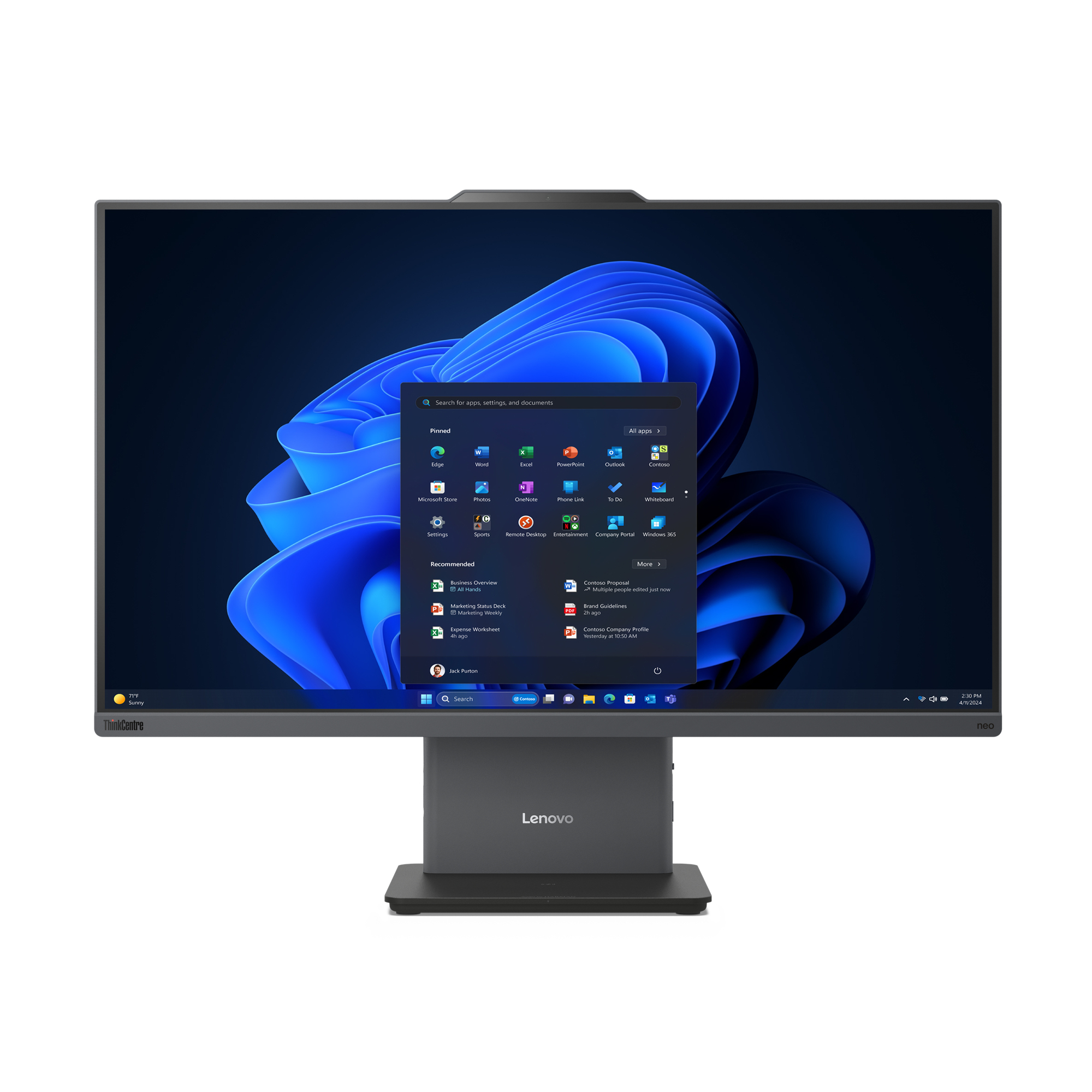 Lenovo ThinkCentre neo 55a 24 Gen 6 60.5 cm (23.8") 1920 x 1080 pixels Touchscreen All-in-One PC 8 13FA0027US
